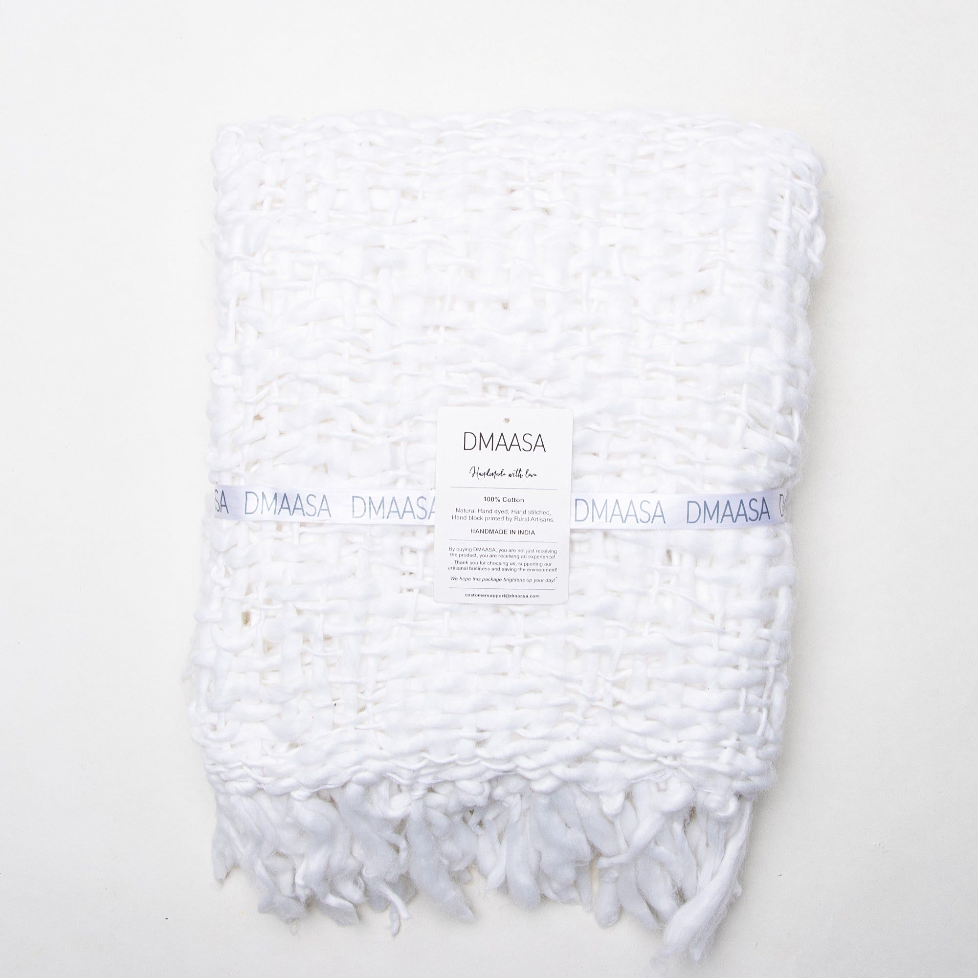 Premium Soft White Acrylic Cotton Throws For Sofas